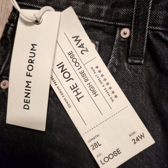 Aritzia Denim Forum The Joni High Rise Loose Fit Denim Jean Black Wash Size 24 - Picture 7 of 10